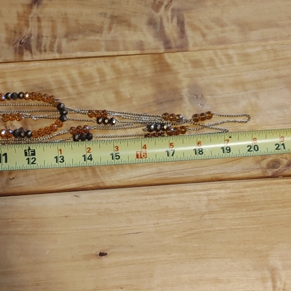 AMBER & BRONZE COLOURED MULTI STRAND NECKLACE - Picture 6 of 6